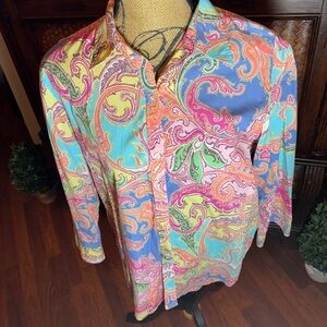 Chaps Multicolor Paisley Cotton Shirt